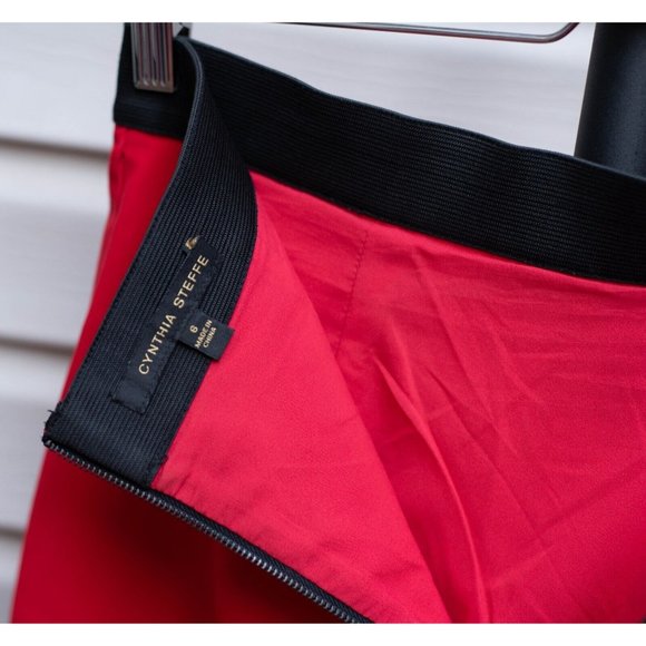 Cynthia Steffe Womens Surplice Mini Pencil Skirt Red Size 6 Lined has Pockets ❤️ - Picture 4 of 4